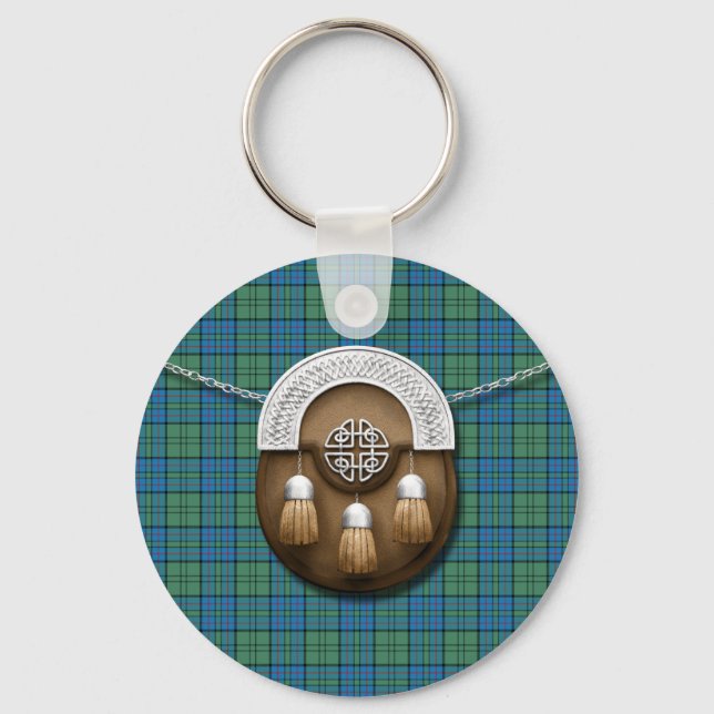 Chaveiro Clan Lockhart Tartan E Sporran (Frente)