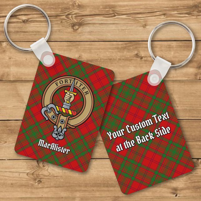 Chaveiro Clan MacAlister Crest sobre Glenbarr Tartan (Criador carregado)