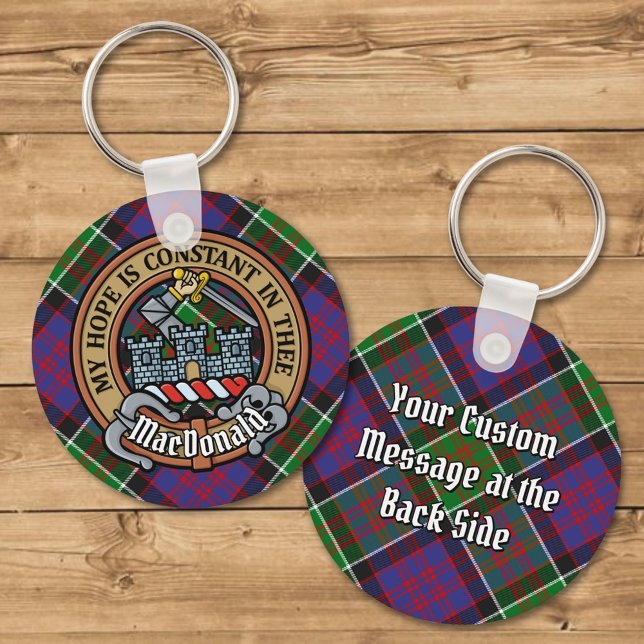 Chaveiro Clan MacDonald do Clanranald Crest sobre Tartan (Criador carregado)