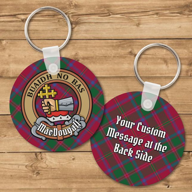 Chaveiro Clan MacDougall Crest sobre Tartan (Criador carregado)