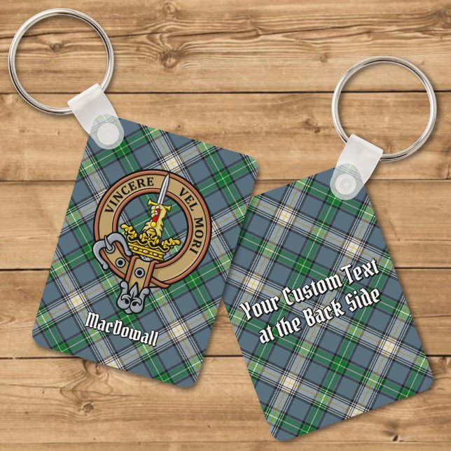Chaveiro Clan MacDowall Crest sobre Tartan (Criador carregado)