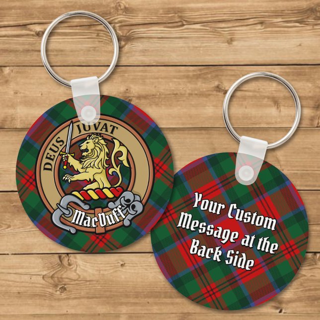 Chaveiro Clan MacDuff Crest sobre Tartan (Criador carregado)