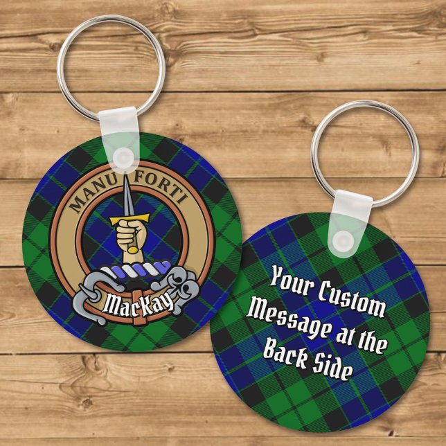 Chaveiro Clan MacKay Crest sobre Tartan (Criador carregado)