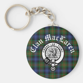 Chaveiro Clan MacLaren Crest Crachá e Tartan personalizável