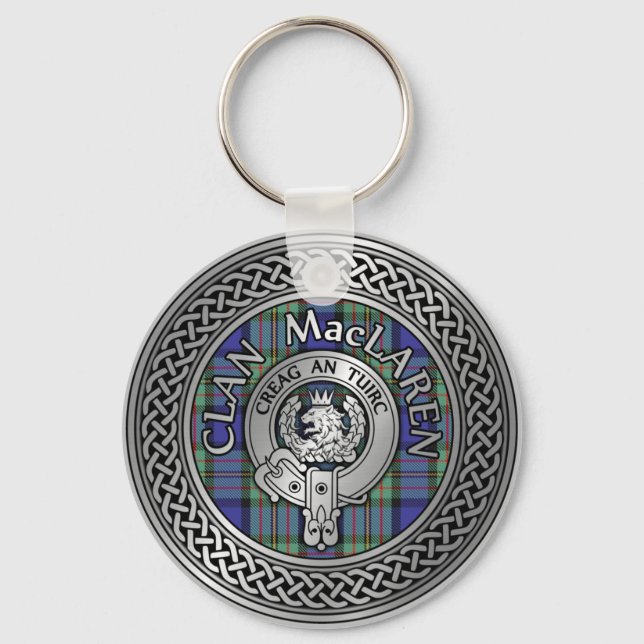Chaveiro Clan MacLaren Crest & Tartan Knot (Frente)