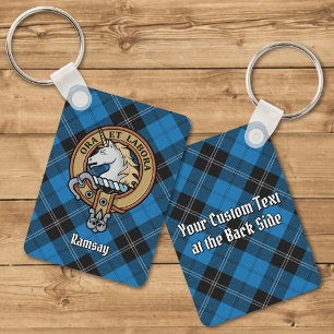 Chaveiro Clan Ramsay Crest sobre Blue Hunting Tartan