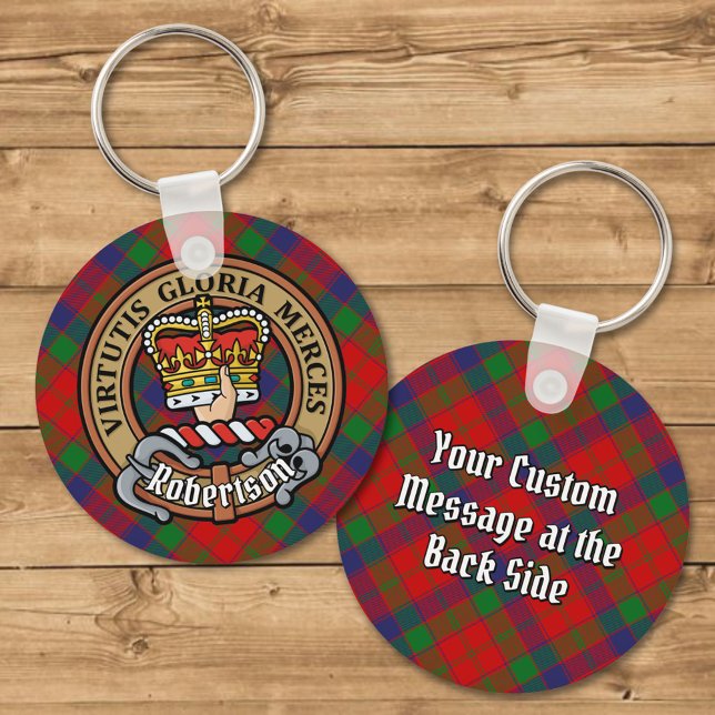 Chaveiro Clan Robertson Crest sobre Tartan (Criador carregado)