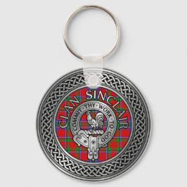 Chaveiro Clan Sinclair Crest & Tartan Knot
