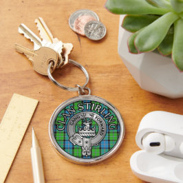 Chaveiro Clan Stirling Crest & Tartan Knot