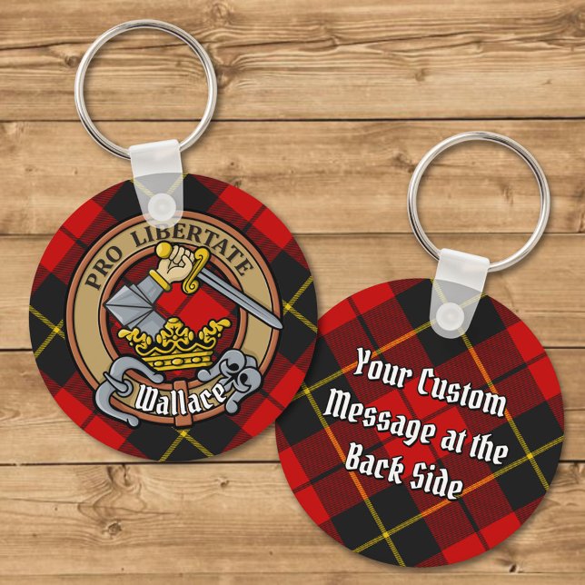 Chaveiro Clan Wallace Crest sobre Tartan (Criador carregado)