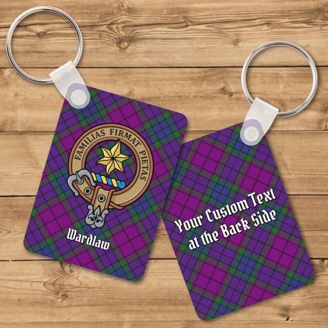 Chaveiro Clan Wardlaw Crest sobre Tartan (Criador carregado)