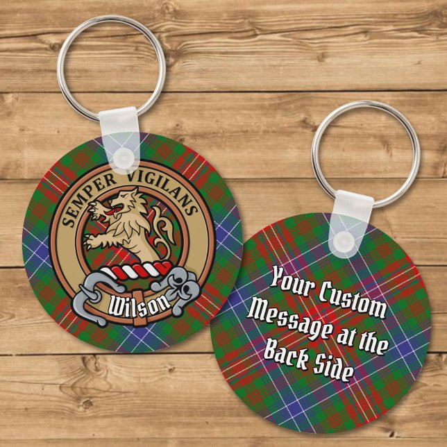 Chaveiro Clan Wilson Crest sobre Tartan Moderno (Criador carregado)