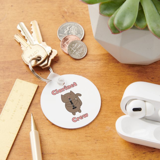 Chaveiro Clarinet Crew Cat Engraçado (Mesa)