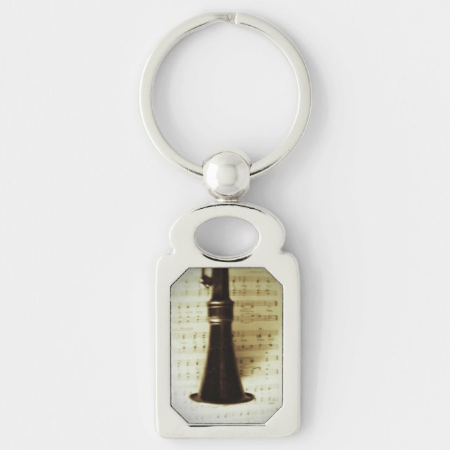 Chaveiro Clarinete de prata do vintage (Frente)