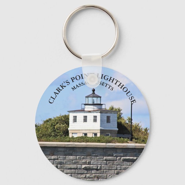 Chaveiro Clarks Point Lighthouse Massachusetts Keyring (Frente)