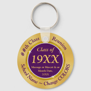 Chaveiro Class of 1970, Purple and Gold Keychain Any COLOR