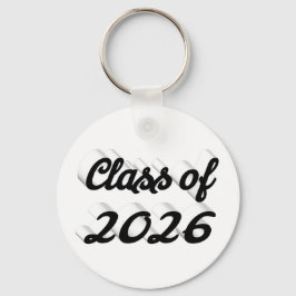 Chaveiro Class of 2026 black script graduation 