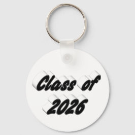Chaveiro Class of 2026 black typography graduation 