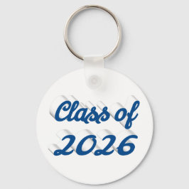 Chaveiro Class of 2026 blue script  graduation 