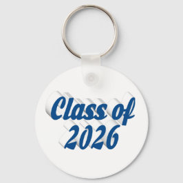 Chaveiro Class of 2026 blue text  graduation 