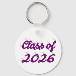 Chaveiro Class of 2026 purple script  graduation 
