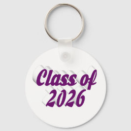 Chaveiro Class of 2026 purple text  graduation 