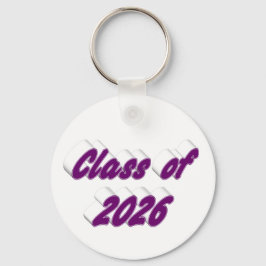 Chaveiro Class of 2026 purple typography graduation 