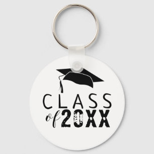 Chaveiro Class of Typography Black Graduation Cap