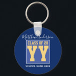 Chaveiro Classe de 2023 Graduação Real e Dourada Elegante<br><div class="desc">Classe de parabéns de 2023</div>