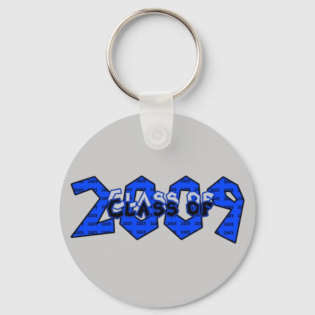 Chaveiro Classe de Graduação de Azul e Cinzas de 2009 (Frente)