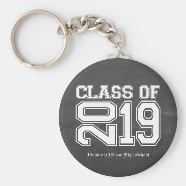 Chaveiro Classe de Graduação de Variedades Chalkboard 2019 (Frente)