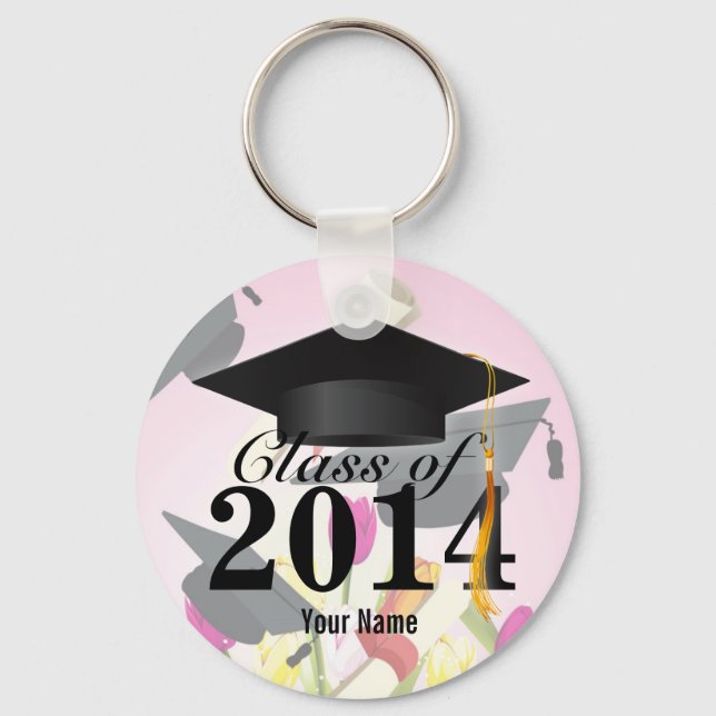 Chaveiro Classe Elegante de Graduação Rosa 2014 (Frente)