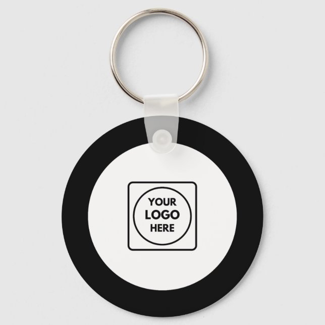 Chaveiro Classic Black White Logo Business Promo Keychains (Frente)