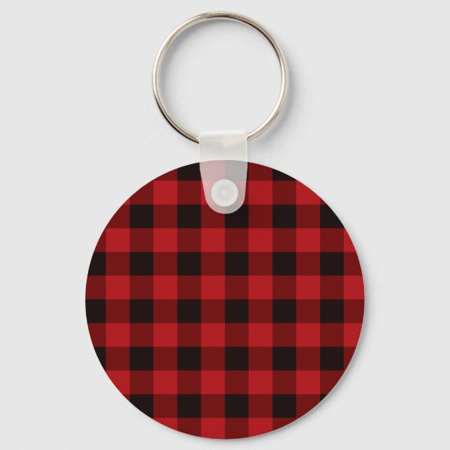 Chaveiro Classic red and black plaid pattern (Frente)