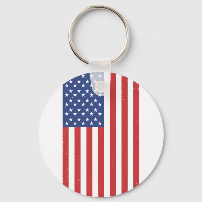 Chaveiro Classic Waving American Flag Design (Frente)