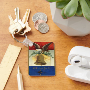 Chaveiro Clássico 4 de julho com Águia e Sino da Liberdade