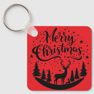 Chaveiro Clássico, Feliz Vestido de Natal e Design de Árvor