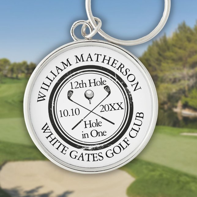 Chaveiro Clássico Personalizado de Buraco de Golfe (Golf Hole in One Classic Personalized Keychain)