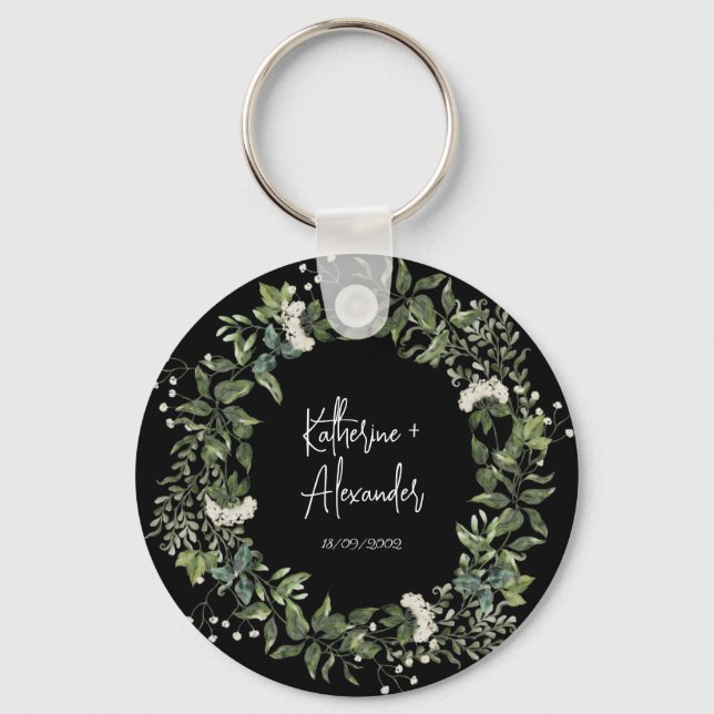 Chaveiro Clássicos do casamento negro Lily Invitation (Frente)