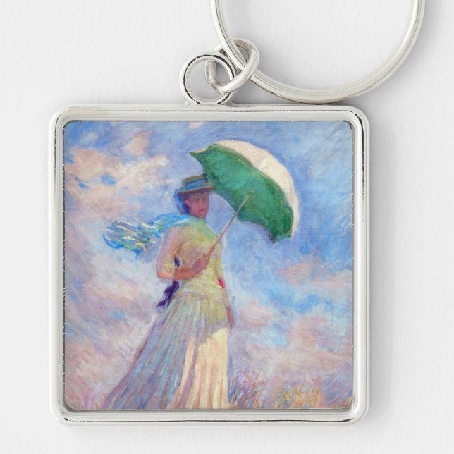 Chaveiro Claude Monet - Mulher com Guarda-Sol virada para a (Frente)