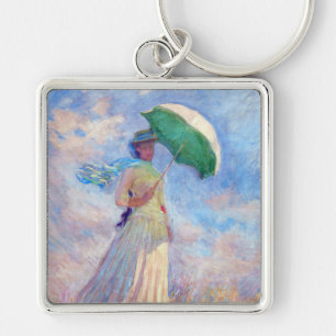 Chaveiro Claude Monet - Mulher com Parasol virada para a di