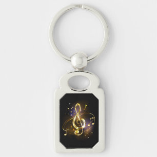 Chaveiro Clave de Sol de Música Dourada