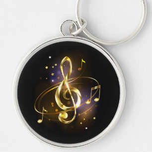 Chaveiro Clave de Sol Musical de Ouro