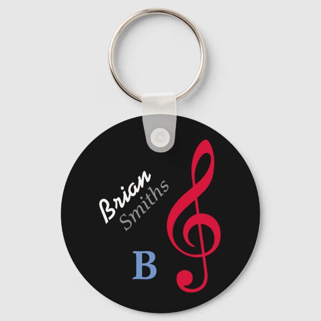 Chaveiro clave de triplo músico personalizado (Frente)
