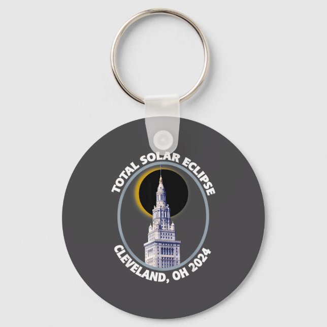 Chaveiro Cleveland Ohio 2024 Caminho do Eclipse Solar Total (Frente)