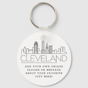 Chaveiro Cleveland, Ohio Stylizou Skyline   Slogan Personal