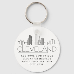 Chaveiro Cleveland, Ohio Stylizou Skyline   Slogan Personal