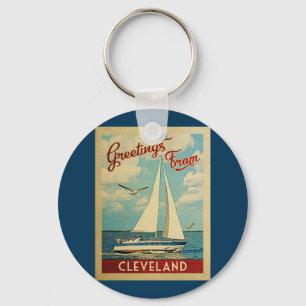 Chaveiro Cleveland Sailboat Viagens vintage Ohio