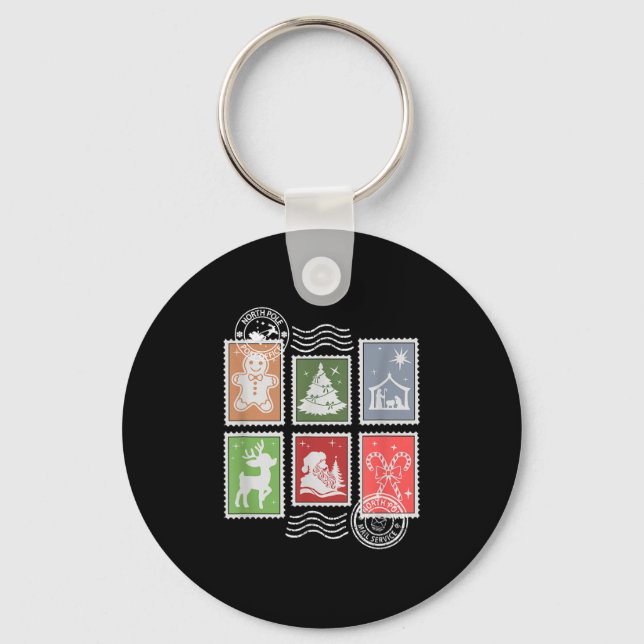 Chaveiro Clic Stage Stamps Christmas Mail  (Frente)