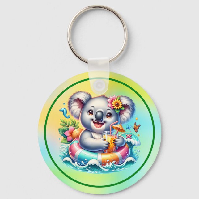 Chaveiro Clipart de sublimação de coala de verão-97702 (Frente)